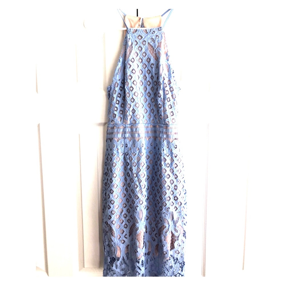 Eyelet / Crochet Lulus Dress-Perrywinkle